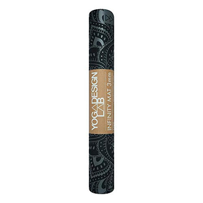 YOGA DESIGN LAB | The Infinity Mat | Luxurious Non-Slip Design Provides Unparalleled Grip to Support and Align You Beautifully | Eco-Friendly | w/Carrying Strap! - color: Mandala Charcoal, size: 3mm