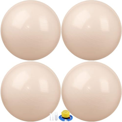 Leyndo 4 Pcs 26 Inch Yoga Exercise Ball Pilates - color: Nude