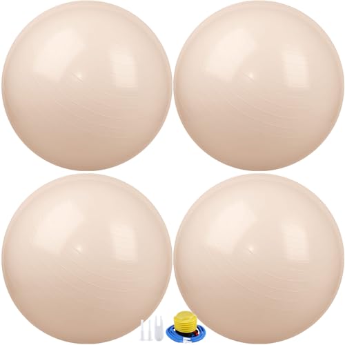 Leyndo 4 Pcs 26 Inch Yoga Exercise Ball Pilates - color: Nude