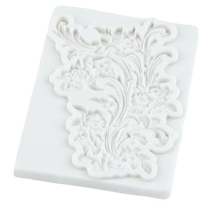 Baroque Silicone Mold Baroque Relief Flower Polymer Clay Molds | Jewelry Making Epoxy Resin Casting Air Dry Polymer Clay Craft - color: Style R
