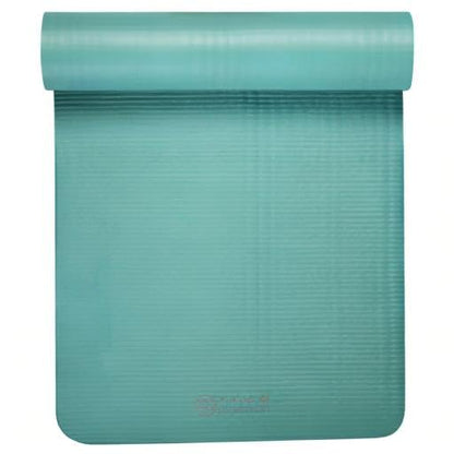 Gaiam Thick Yoga Mat, Exercise & Fitness Mat with Easy-Cinch Carrying Strap - color: Teal, size: 2/5" (10MM)