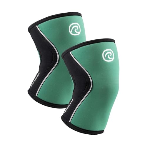 Rehband 5mm Knee Sleeves for Functional Training, Cross-Training & Powerlifting, Weightlifting Knee Support made of Neoprene, Unisex, Colour:Emerald Green - 1 Pair, Size:X-Small - color: Emerald Green - 1 Pair, size: X-Small