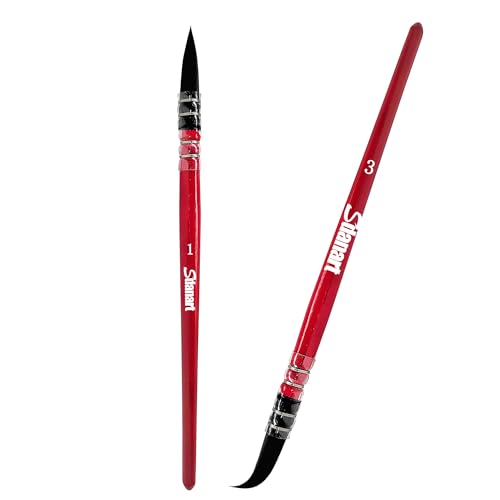 Sdanart Professional Watercolor Paint Brushes，High Performance Paintbrush | 2 PCS Mop Round Fine Tip Detail Brushes for Acrylic Painting,Watercolor,Oil，Inks，Gouache，Crafts,Artists，Beginners