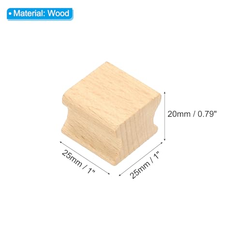 PATIKIL 25x25mm Blank Wood Rubber Stamp Mounts, 5Pcs Wooden Rubber Stamp Handle Hard Wooden Blocks for Making DIY Crafting, Brown - size: 25x25mm