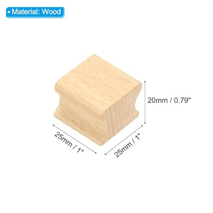 PATIKIL 25x25mm Blank Wood Rubber Stamp Mounts, 5Pcs Wooden Rubber Stamp Handle Hard Wooden Blocks for Making DIY Crafting, Brown - size: 25x25mm