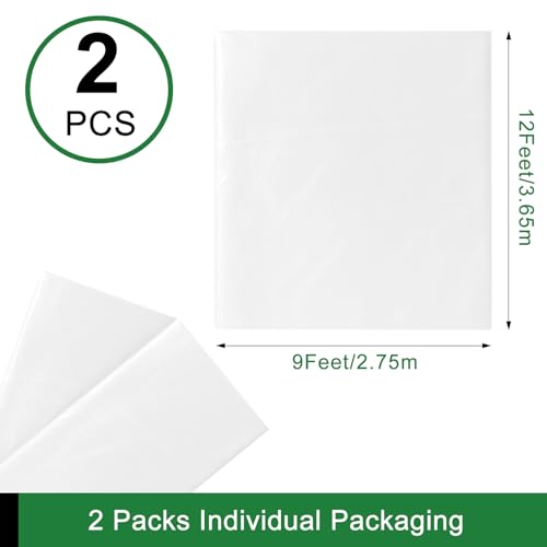 2-Pack 9x12 ft Painter Plastic Drop Cloths Sheet,Waterproof Anti-dust Cover, Disposable Tarp for Painting for Couch/Furniture Cover - size: 2pack
