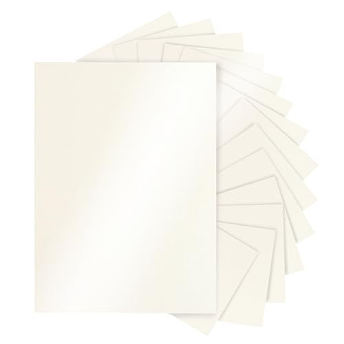 Silunkia 28 Sheets Cream Shimmer Cardstock 8.5 x 11 Off White Paper 92lb | Heavyweight Glossy Paper Card Stock for DIY Cards Making, Business Cards, Wedding Invitations, Crafting, Menus - color: Cream, size: 28 Sheets