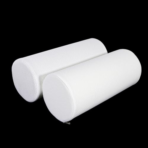 2 Pack Round Massage Table Bolster Pillow Pad, Bolster Pillow, Round Pillows, Suitable for Earthlite Massage Table (White, 7.8''x19.6'') - color: White, size: 7.8''x19.6''