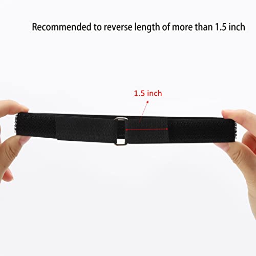 65 Ft x 3/4 Inch Hook and Loop Straps with 100 Metal Buckles, Nylon Fastening Cable Ties Adjustable Cinch Strap, Cut-to-Length, Black