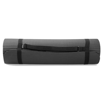 BalanceFrom 7-Piece Yoga Set with 71x24x0.5 Inches Extra Thick Mat and Carrying Sling – Includes 2 Blocks, Stretch Strap, 2 Towels, and Knee Pad for Home, Studio, and Gym Workouts - color: Gray