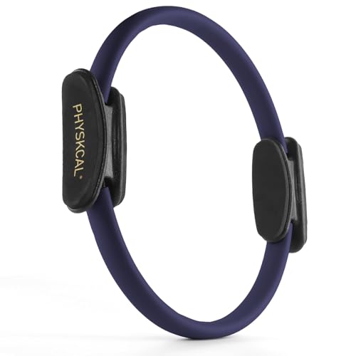PhysKcal Pilates Ring, 15-Inch Magic Circle with Thick Padded Handle - color: Navy