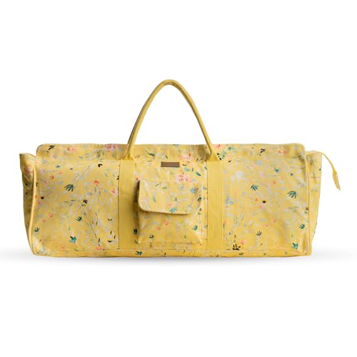 Maison d' Hermine Yoga Mat Duffle Bag Gym Tote Yoga Mat Carry Bag | Cylindrical bag for Woman Men Gifts Adjustable shoulder straps with Drawstring Water Bottle Pocket and zipper pocket - color: Colmar - Yellow, style: Yoga Mat Tote