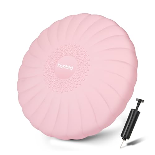 kisnbld Wobble Cushion, Balance Disc with Pump, Core & Posture Training - color: 1Pink