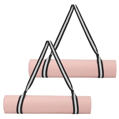 Yoga Mat Straps for Carrying, Adjustable Exercise Mat Sling Holder Multi Purpose Mats Carrier - color: Black/White