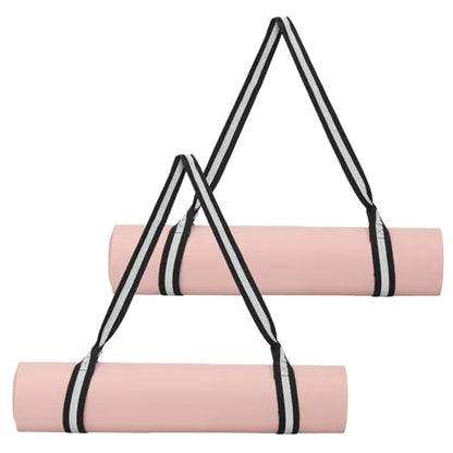 Yoga Mat Straps for Carrying, Adjustable Exercise Mat Sling Holder Multi Purpose Mats Carrier - color: Black/White