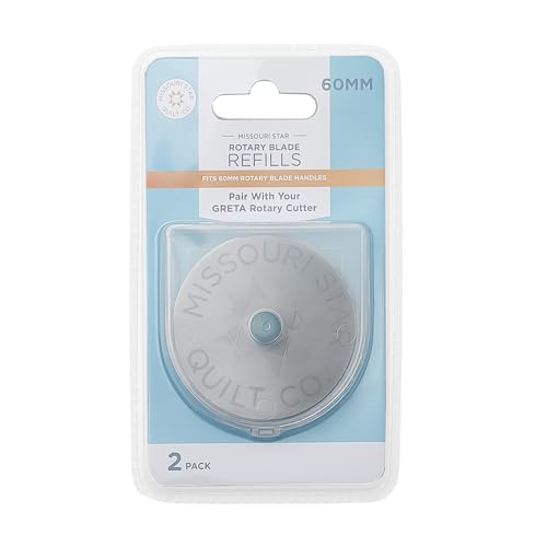 Missouri Star Universal Rotary Cutter Blades 60mm, 2 Pack | Super Sharp Replacement Blades, Fits All Rotary Cutter Handles | Fabric Trimmer Refill for Quilting and Sewing Projects - color: 60mm Rotary Replacement Blades