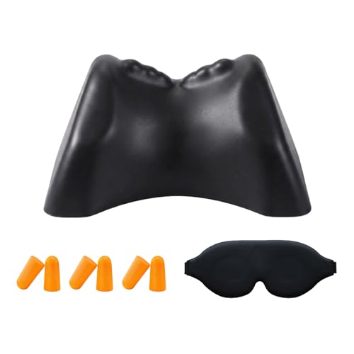 Occipital Release Tool for Neck Pain Relief – Cervical Traction Pillow for Tension Headache with 3D Sleep Eye Mask & Foam Earplugs,Pivotal Therapy Neck Stretcher for Shoulder & Upper Back Pain