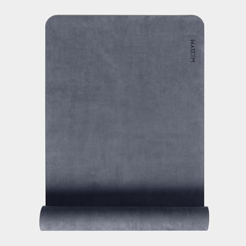 WeGym Yoga Mat, 4 mm Cushioned Non-Slip for Yoga, Pilates and Home Workouts - color: SU_Slate, style: Suede