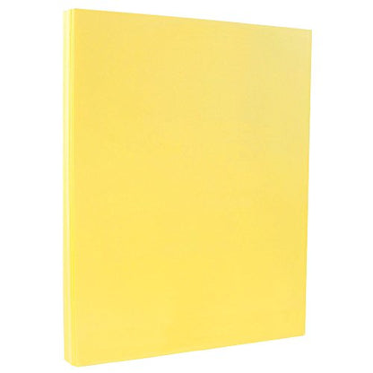 JAM PAPER Vellum Bristol 110lb Index Cardstock - 8.5 x 11 Coverstock - 241 gsm - Canary Yellow Vellum - 50 Sheets/Pack - color: Canary, size: 8.5" x 11"