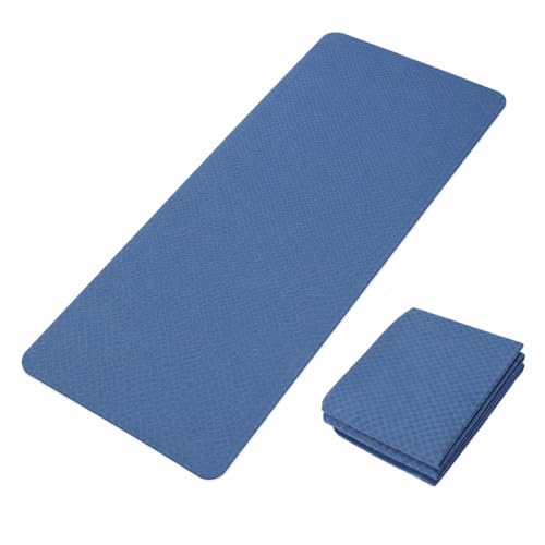 Encased 6mm Foldable TPE Yoga Mat, 72x24 Inch Non-Slip Folding Fitness and Pilates Mat for Home Gym, Travel, and Floor Exercise Cushioning