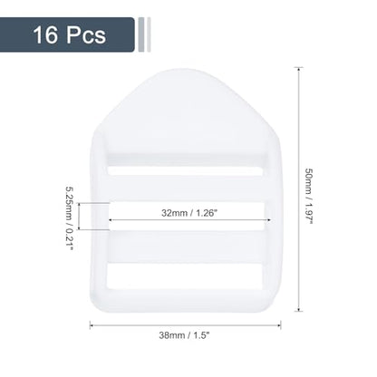 uxcell Plastic Ladder Slider Adjustable Buckles | Tension Lock Tri-Glides for Belt Backpack Straps Part Replacement - color: White, size: 1"