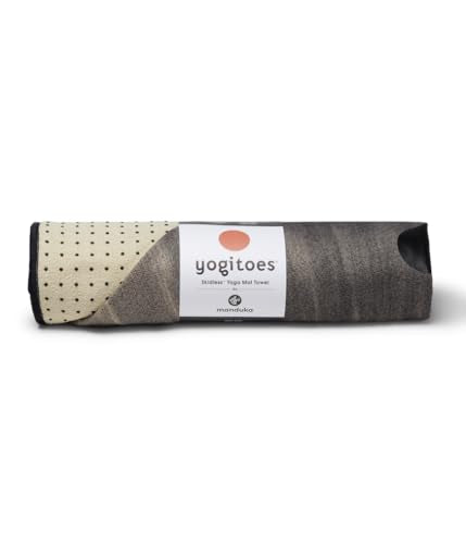 Manduka Yogitoes Hot Yoga Mat Towel - 71" | Moisture Activated Grip | Patented Silicone Nubs | Highly Absorbent, Durable & Easy Care | Made from Recycled Materials | 71 x 24 Inches | Heartwood - color: Heartwood, size: 71" x 24"