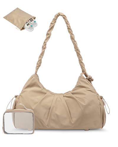LOVEVOOK Gym Bag For Women,Yoga Mat Bag - color: Khaki