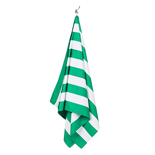 Dock & Bay Beach Towel - Quick Dry, Sand Free - Compact, Lightweight - 100% Recycled - Includes Bag - Cabana - Cancun Green - Extra Large (200x90cm, 78x35) | Sand-Resistant, Includes Travel Bag, Lightweight & Compact, 100% Recycled DryQ Fabric, Extra Larg