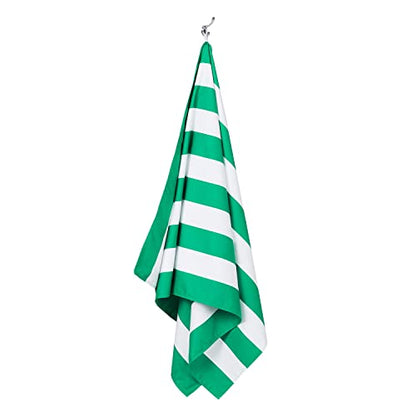Dock & Bay Beach Towel - Quick Dry, Sand Free - Compact, Lightweight - 100% Recycled - Includes Bag - Cabana - Cancun Green - Extra Large (200x90cm, 78x35) | Sand-Resistant, Includes Travel Bag, Lightweight & Compact, 100% Recycled DryQ Fabric, Extra Larg