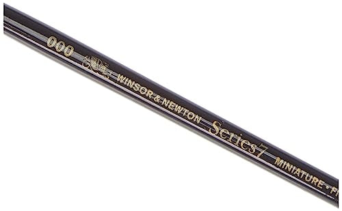 Winsor & Newton Series 7 Kolinsky Sable Miniature Watercolor Brush - Short Handle Round #000 | The World's Finest Watercolor Brush, Kolinsky Sable Hair, Rust-proof, Seamless Nickel Plated Ferrules, Hand-Made in England - size: #000, style: Mini Round