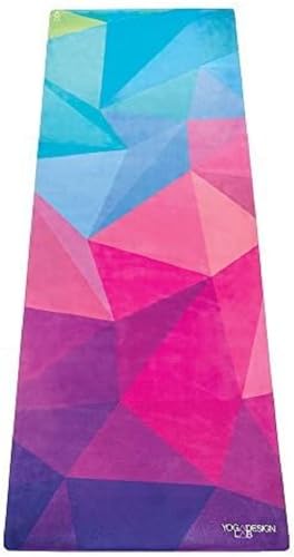 YOGA DESIGN LAB | The Combo Yoga Mat | 2-in-1 Mat+Towel | Eco Luxury | Ideal for Hot Yoga, Power, Bikram, Ashtanga, Sweat | Studio Quality | Includes Carrying Strap! - color: Geo, size: 3.5mm