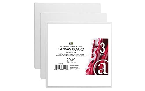 6-Inch by 6-Inch Canvas Board, 3-Pack (1230-066) - size: 6-inch x 6-inch, 3 Pack