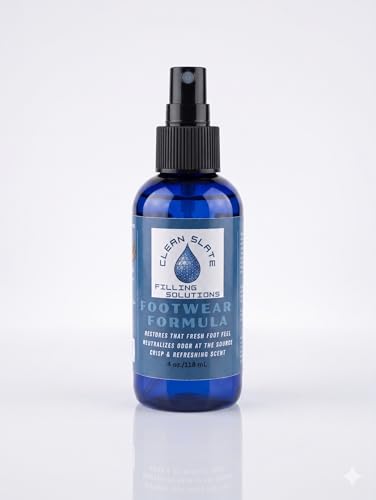 Clean Slate Footwear Refresher. Advanced Surfactant Technology For Rapid Odor Elimination with Salt Neutralization. 4oz