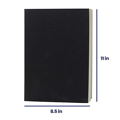 LayFlat Sketchbook - 8.27 x 11 Inches - Black Blank Note Book, 64 Sheets, Thick 100gsm Paper, for Drawing, Sketching, and journaling - color: Black, size: Large