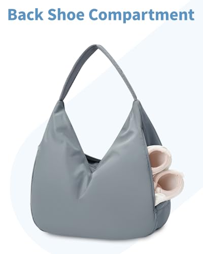Ceneda Large Gym Bag for Women with Hidden Yoga Mat Holder & Shoe Compartment & Wet Pocket, Sports Duffle Bag for Travel - color: Celadon