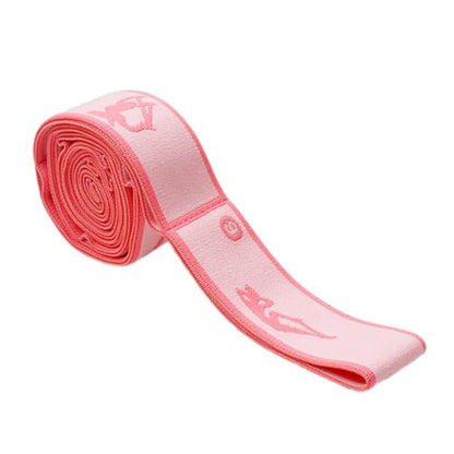 9 Loops Elastic Yoga Strap - Adjustable Stretching Band for Physical Therapy, Dance, Pilates & Gymnastics, Multi-Loop Exercise Band for Flexibility, Home Workout - color: Pink