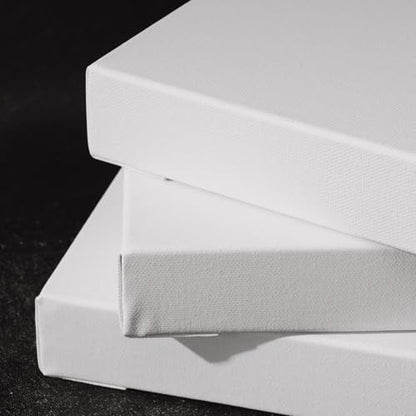 PHOENIX 4x6 Inch 4 Pack Gallery Canvas - Small 1.5 in Thick Canvases for Painting - Deep Edge 100% Cotton 11 Oz. Gesso Primed White Blank Professional Canvas Oil & Acrylic Paints - size: 4"x6", style: Gallery