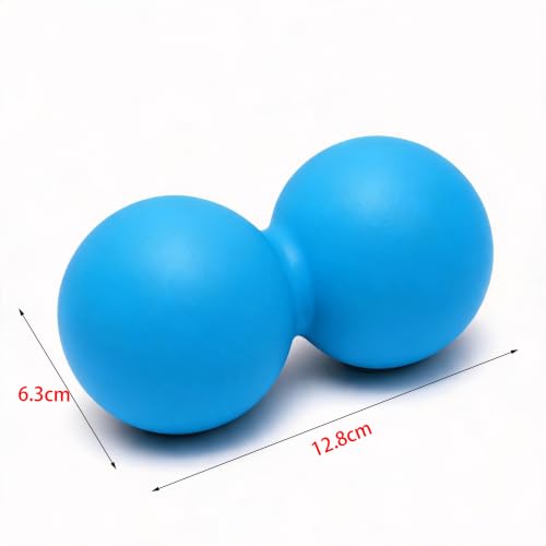 Silicone Peanut Massage Ball—Double-Sided Hockey-Shaped Yoga Ball and Physical Therapy Exercise Ball—A deep-tissue massage tool for myofascial release, muscle relaxation, and acupressure therapy