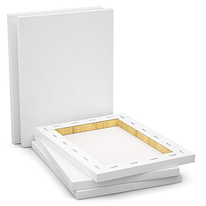 GOTIDEAL Stretched Canvas, 16x20 Inch Set of 5, Primed White | 100% Cotton Artist Canvas Boards for Painting, Acrylic Pouring, Oil Paint Dry & Wet Art Media - color: White, size: 16"x20"