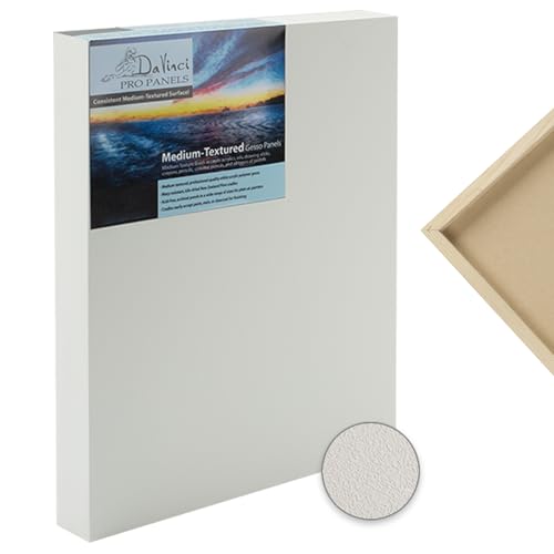 Da Vinci Pro Medium Textured Gesso Panel - 12x24-4 Pack - 2" Depth Wood Panels for Painting - Accepts Mediums Like Canvas - for Oils, Acrylics, Mixed Media, Pastels & Drawing Sticks - size: 12x24", style: 1-5/8" Depth