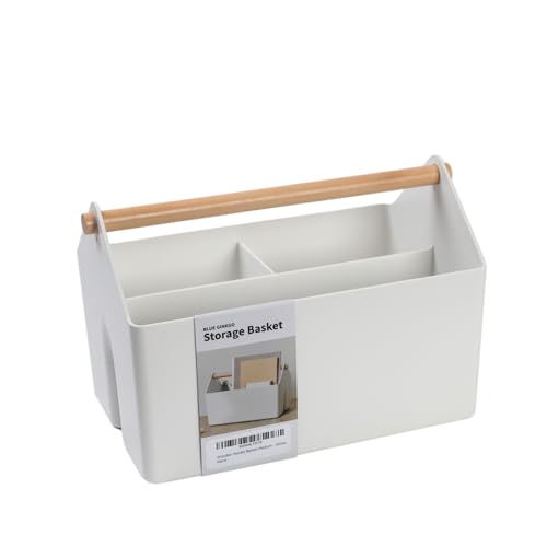 BLUE GINKGO Storage Basket, Medium 4.5L, White, Made in Korea | Portable. Divided Storage Bin. Everyday Organization. - color: WHITE, size: Medium