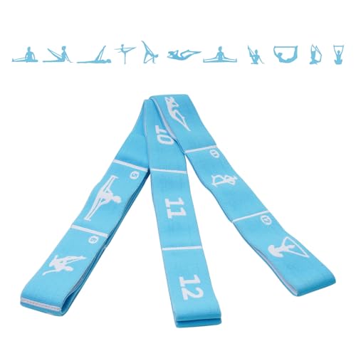 12 Loop Resistance Stretch Band, Numbered Flexibility Strap for Exercise, Physical Therapy, Yoga, Pilates, Dance, Gymnastics and Rehab Training, Adjustable Stretching for Splits, Ballet,Home Workouts - color: Blue