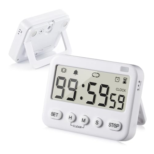 GH 99 Hours Digital Timer, Silent, Sound, Vibriting, Countdown, Count Up, Loop, Alarm, Clock, Small Timer for Study, Classroom, Office, Meditation, Lab, Sleep, Desk