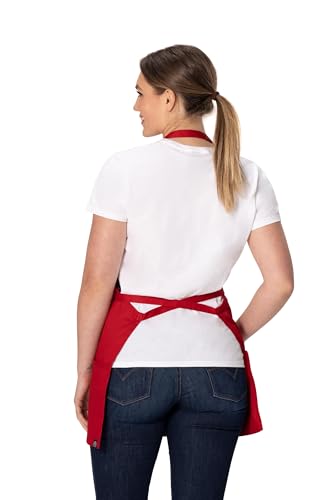 Chef Works Unisex Three Pocket Apron - color: Red