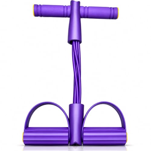 Multifunction Tension Rope, 6-Tube Elastic Yoga Pedal Puller Resistance Band, Natural Latex Tension Rope Fitness Equipment, for Abdomen/Waist/Arm/Leg Stretching Slimming Training - color: Purple
