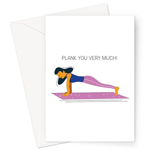 Plank You Very Much! 인사말 카드 | 재미있는 Thank You Very Much 카드, Plank Position Thank You 카드, 요가, 필라테스, 감사 카드