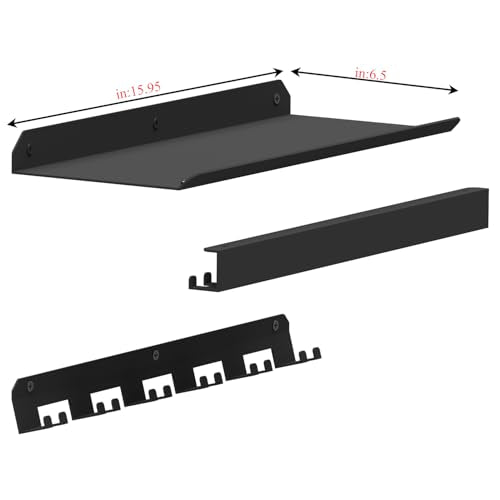 24 Inch Metal Floating Shelf Compatible with Tonal Accessories, Black