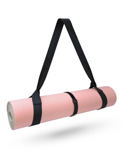 Yoga Mat Strap Carrier with Adjustable Hook-and-Loop for Most Mats