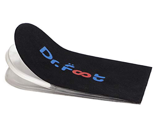 Dr.Foot Adjustable Orthopedic Heel Lift Inserts, Height Increase Insole for Leg Length Discrepancies, Spurs, Heel Pain, Sports Injuries, Achilles Tendonitis (Black, 3 Layers - L) - color: Black, size: 3 Layers: Large-Women's 10-13|Men's 9-14