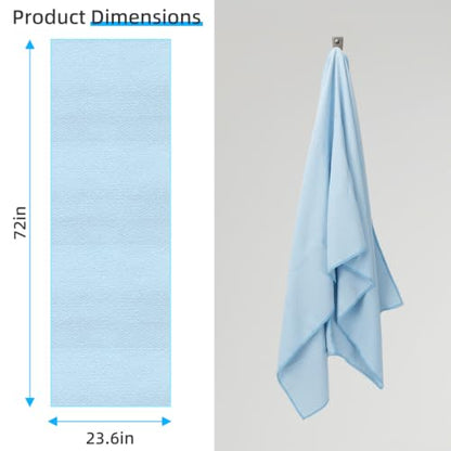 YESLIFE Non-Slip Yoga Towel, 2-Pack 72"x24", Blue, Set A | Microfiber yoga mat towel, grip dots, sweat absorbent, hot yoga Pilates workout, Blue, set A - color: 2 Blue
